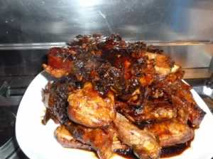 Spicy, Chinese-style bbq pork ribs