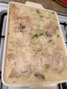 casserole ready for oven